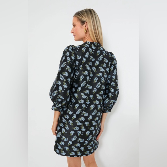 Black Heirloom Jacquard Samantha Dress - Picture 4 of 5